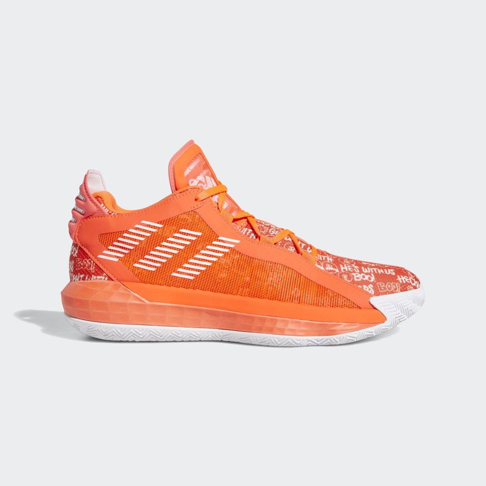 Adidas Men's Dame 6 Basketball Shoes Red/White Ireland FU6808